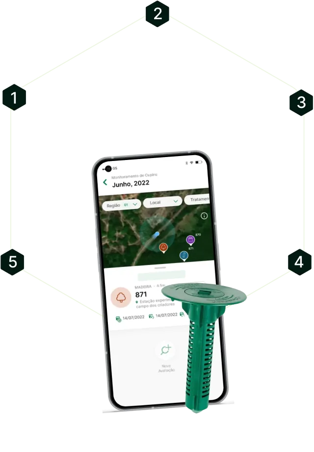 Aplicativo mobile da MIP Florestal usado no monitoramento em campo