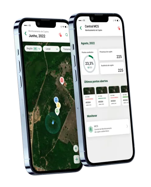 Aplicativo mobile da MIP Florestal usado no monitoramento em campo