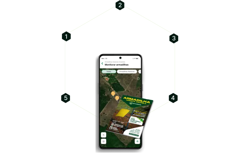 Aplicativo mobile da MIP Florestal usado no monitoramento em campo