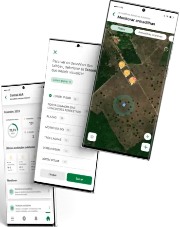 Aplicativo mobile da MIP Florestal usado no monitoramento em campo